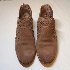 Vince Camuto Suede Booties With Laser Cut Outs size 6
